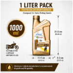 Vaisan Bio Power Gold Hi-Tech 4T 20W40 Engine Oil – Advanced Motorcycle Engine Protection, Smooth Performance & Longer Engine Life (1000ml) - Image 3