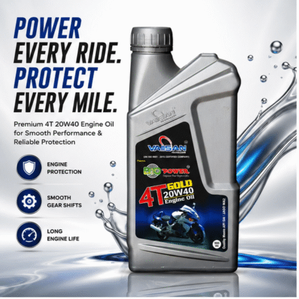 Vaisan Bio Power 4T Gold 20W40 Engine Oil – Superior Engine Protection, Smooth Performance & Extended Engine Life (900ml)