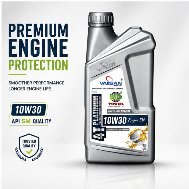 ChatGPT Image Jun 12, 2026, 11_04_38 PM2 VAIISAN BIO POWER 4T Platinum 10W30 Engine Oil | API SM Performance Grade | Advanced Wear Protection & Smooth Engine Performance | 900 ml - Image 1