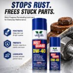 Vell Oils Rust Guard DW-40 Multi-Purpose Penetrating Lubricant Spray | Stops Rust, Frees Stuck Parts & Protects Metal Surfaces | Anti-Corrosion Formula | 500ml